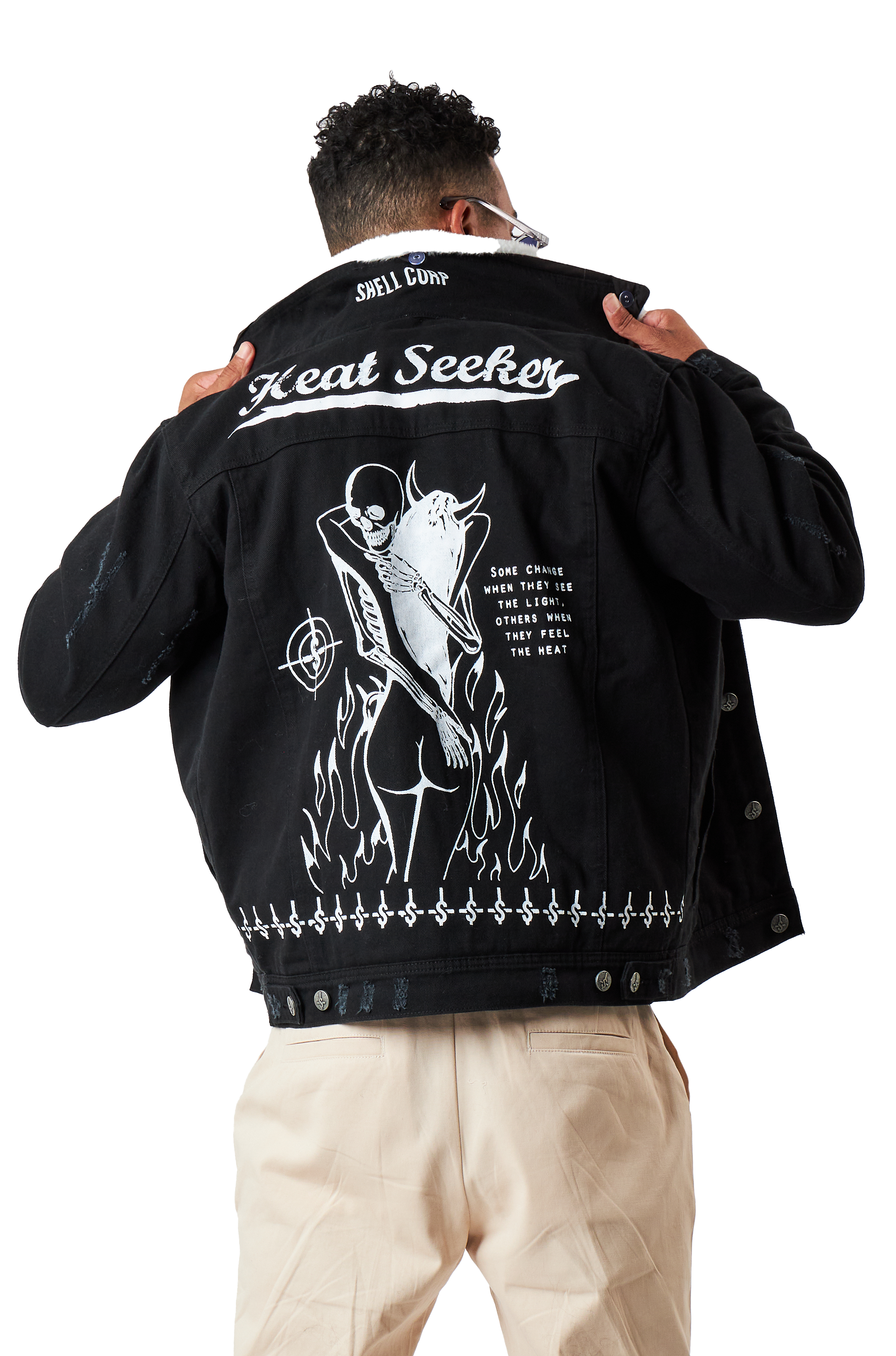 Heat Seeker Denim Fur Jacket - Black