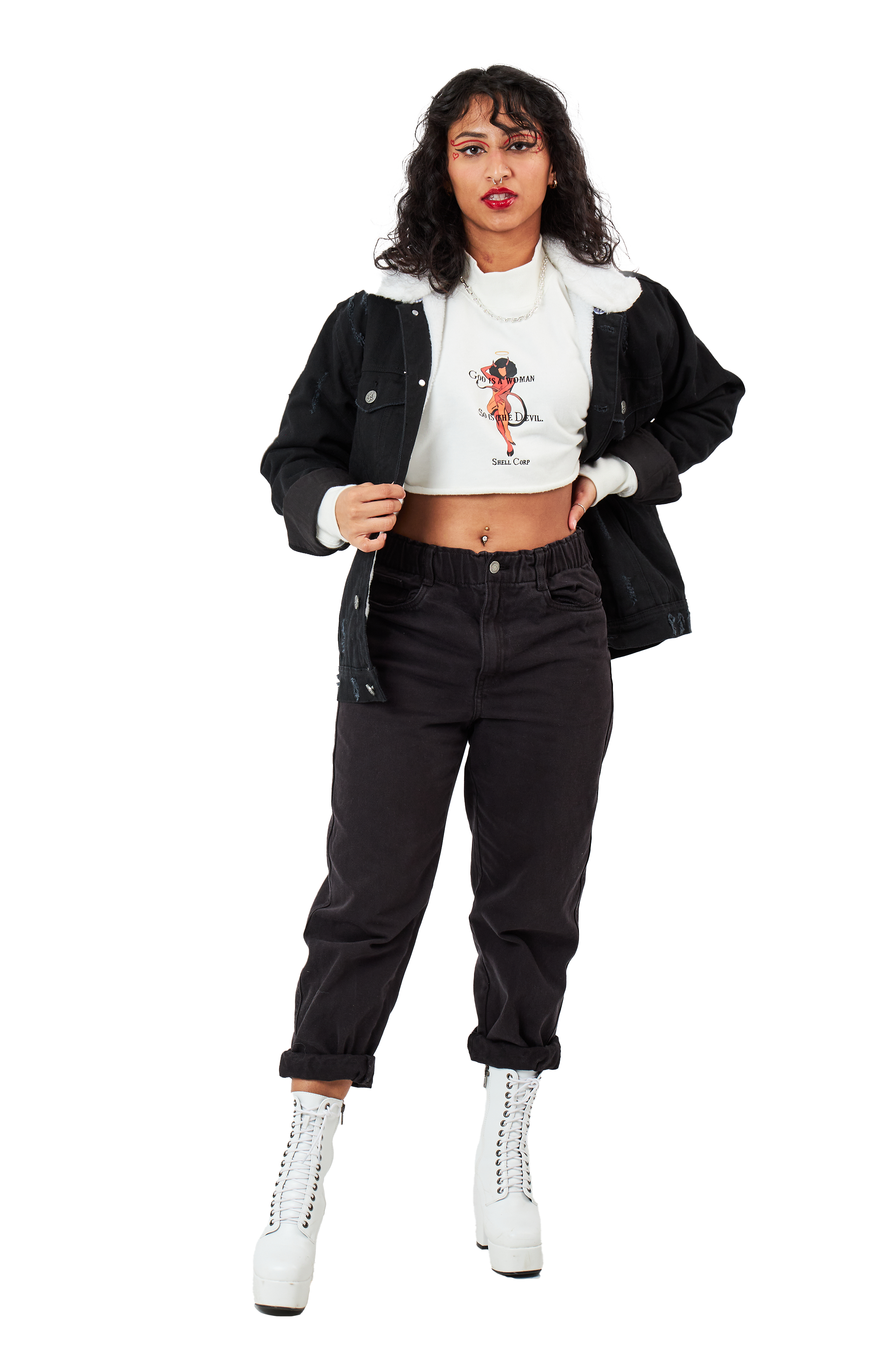 Heat Seeker Denim Fur Jacket - Black