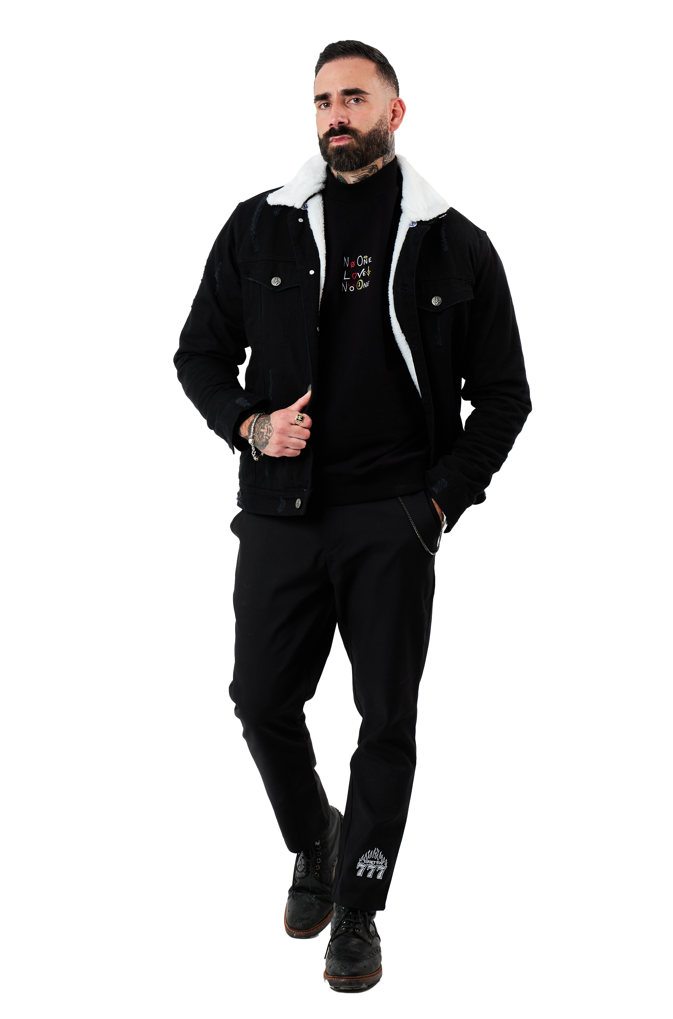 Heat Seeker Denim Fur Jacket - Black