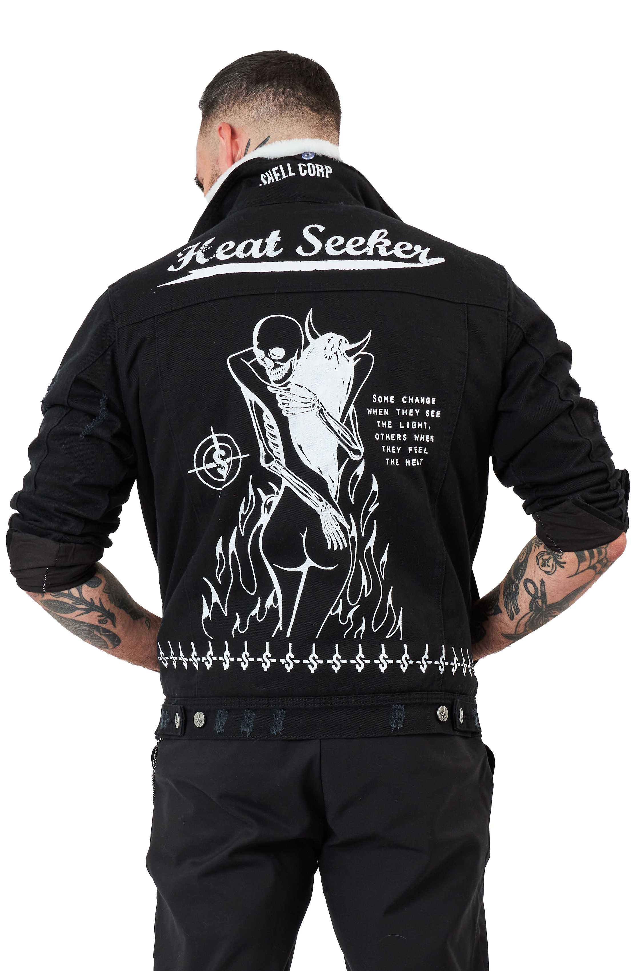 Heat Seeker Denim Fur Jacket - Black