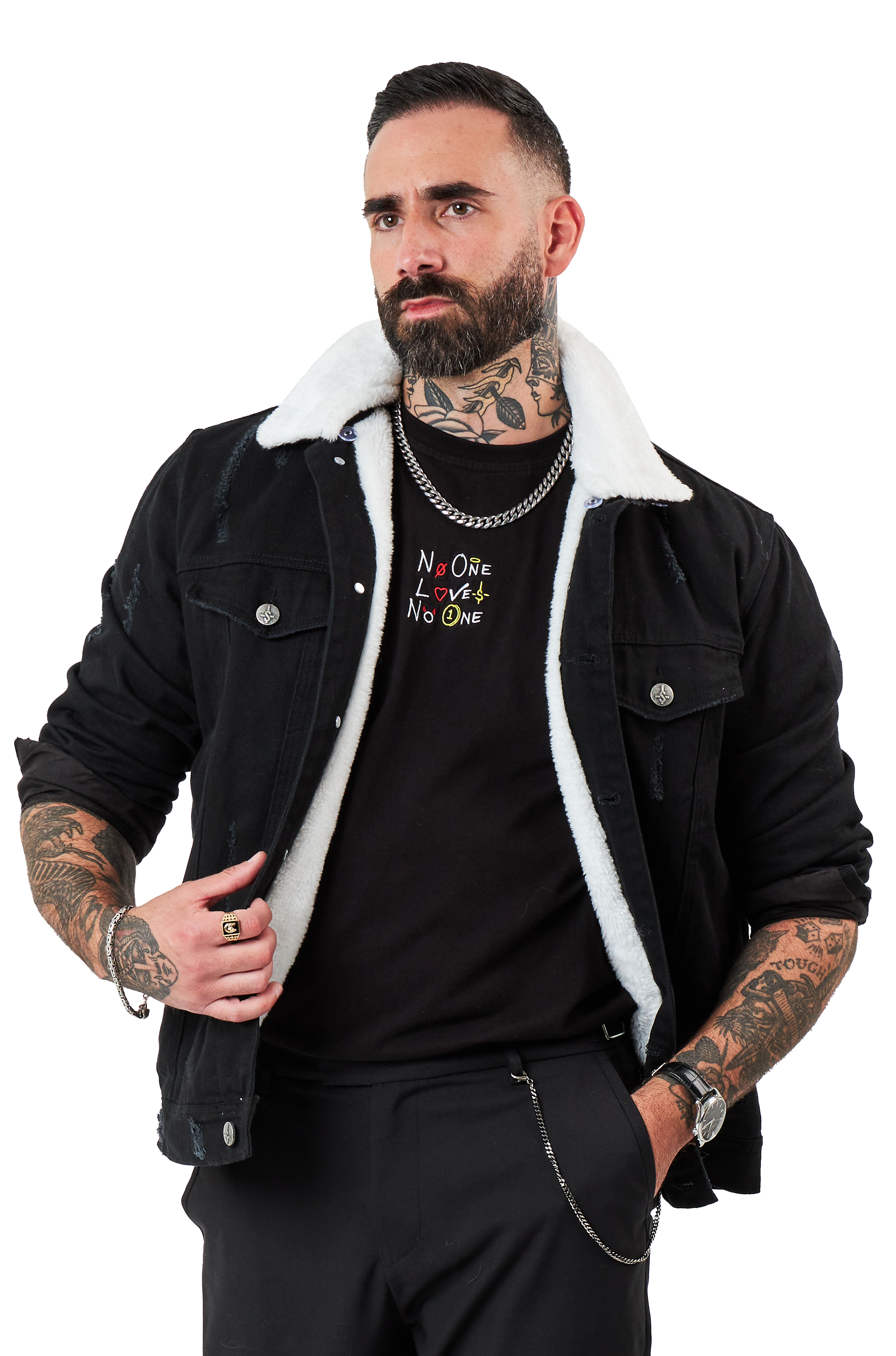 Heat Seeker Denim Fur Jacket - Black