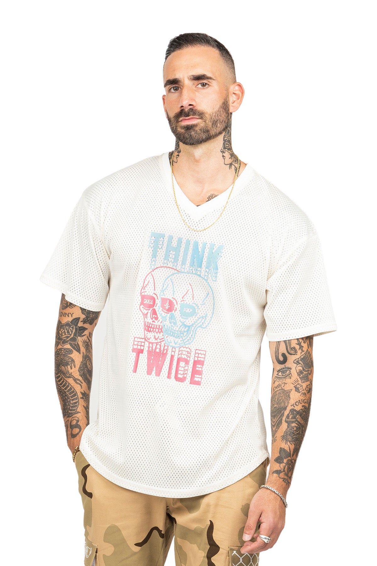 Think Twice Jersey Tee - Cream
