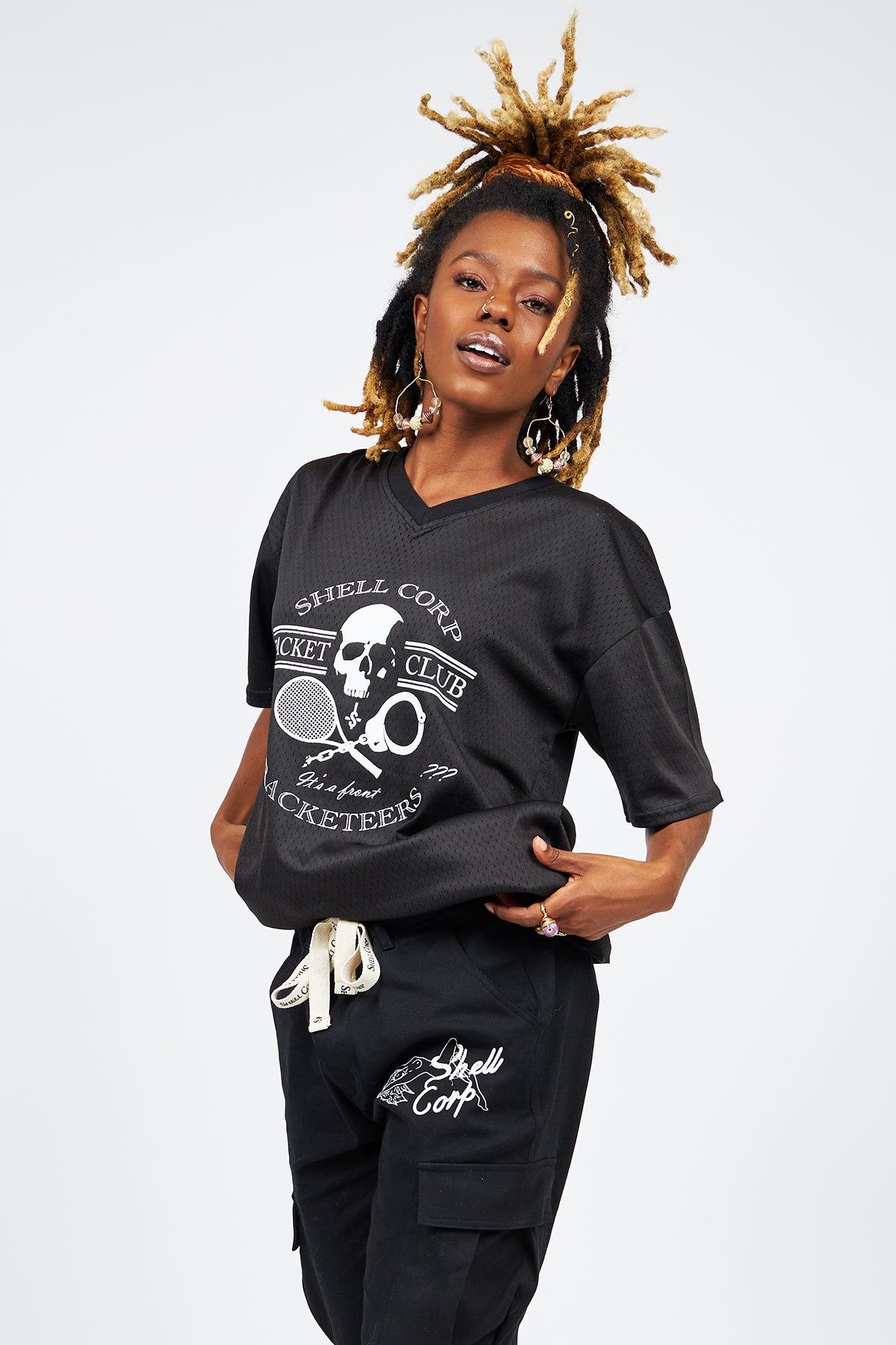 Racket Club Jersey Tee - Black