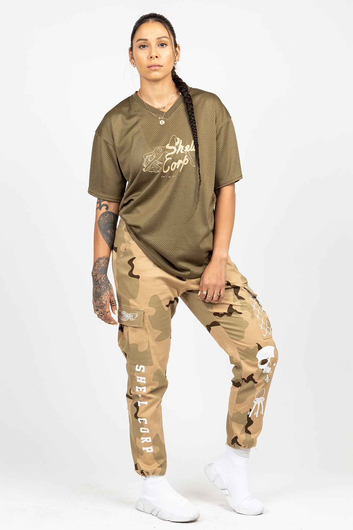 Don't Be Shy Jersey Tee - Olive Green