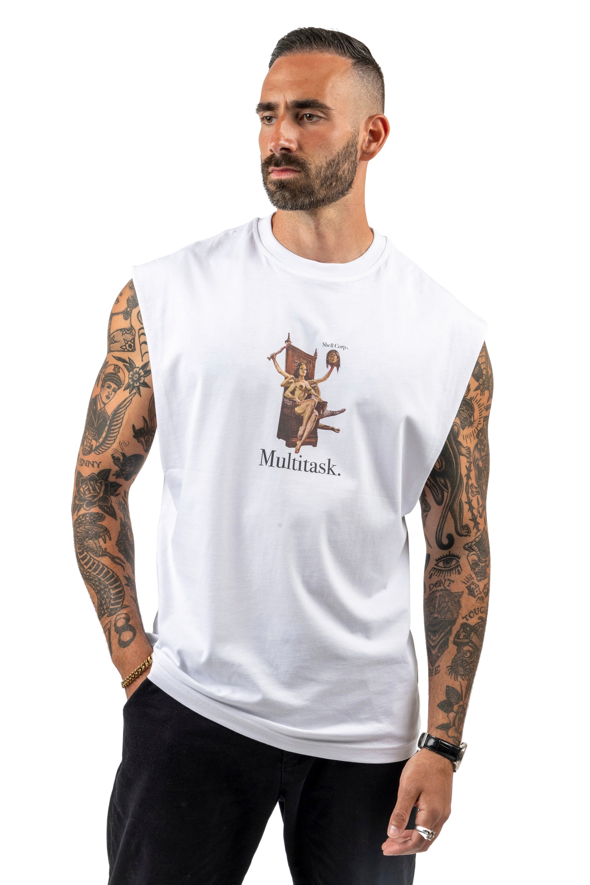 Shell Corp Multitask Cut-Off - White