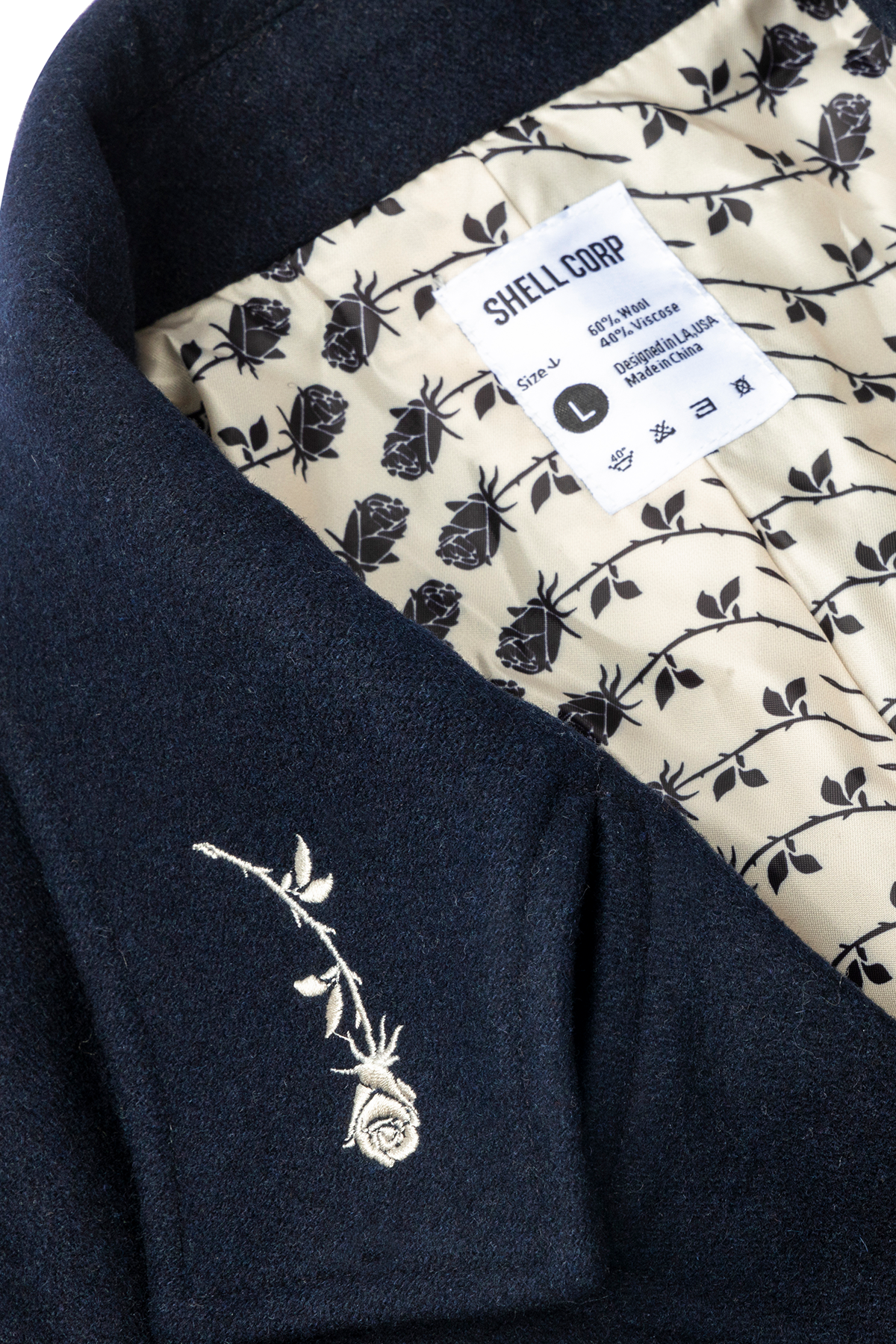 The Outlier Crop-Sleeve Coat - Navy