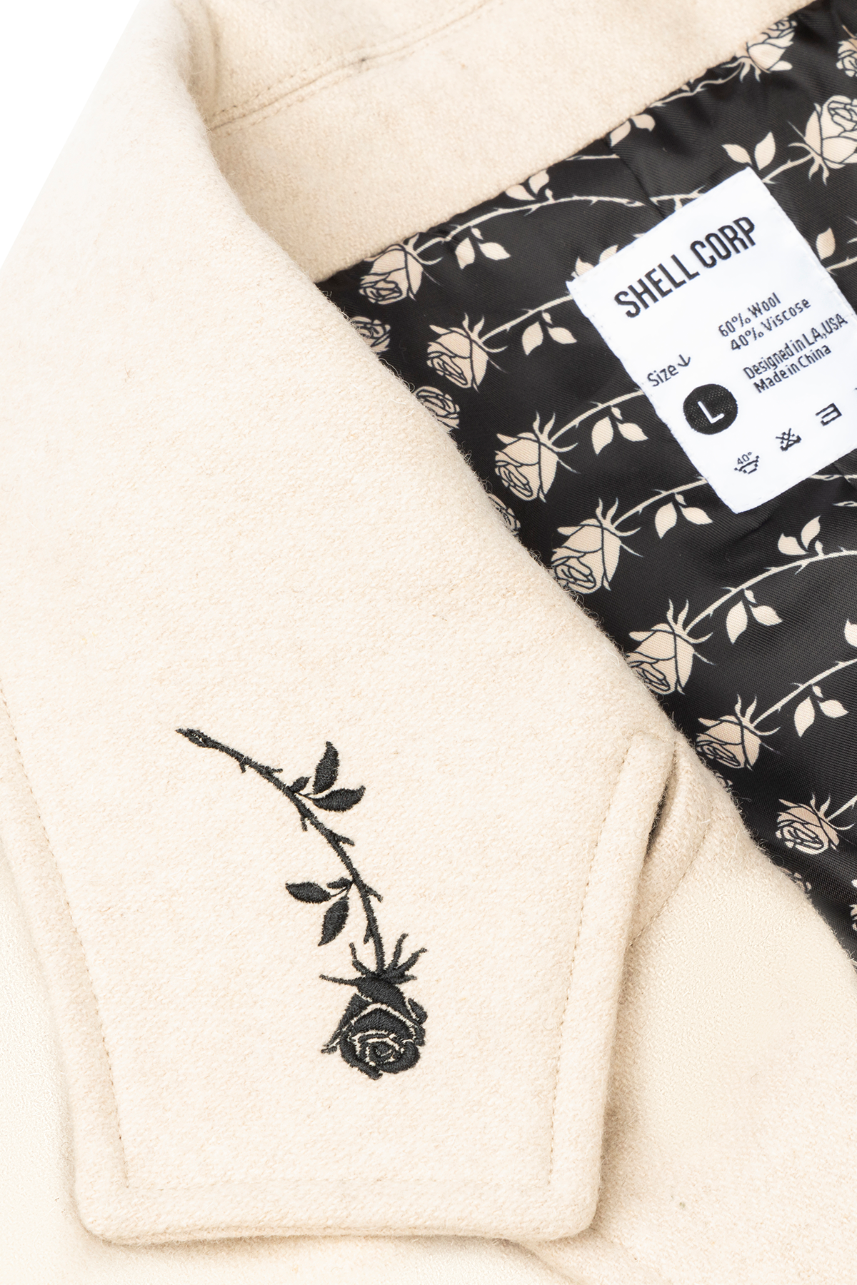 The Outlier Crop-Sleeve Coat - Beige