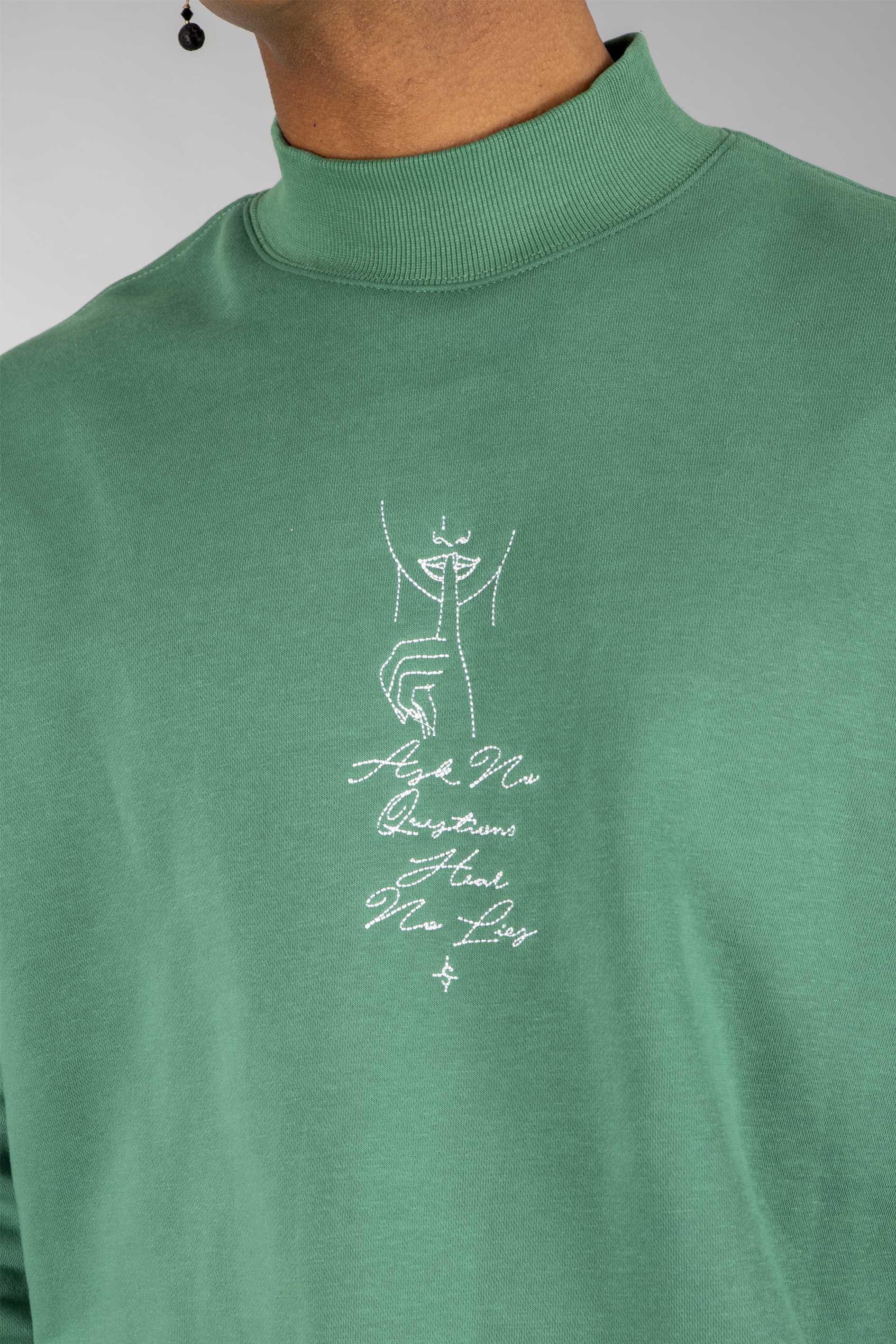 Shell Corp Ask No Questions Hear No Lies Sweater - Green