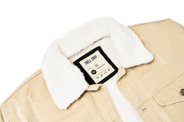 Heat Seeker Denim Fur Jacket - Tan