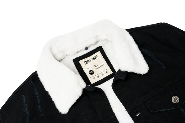 Heat Seeker Denim Fur Jacket - Black