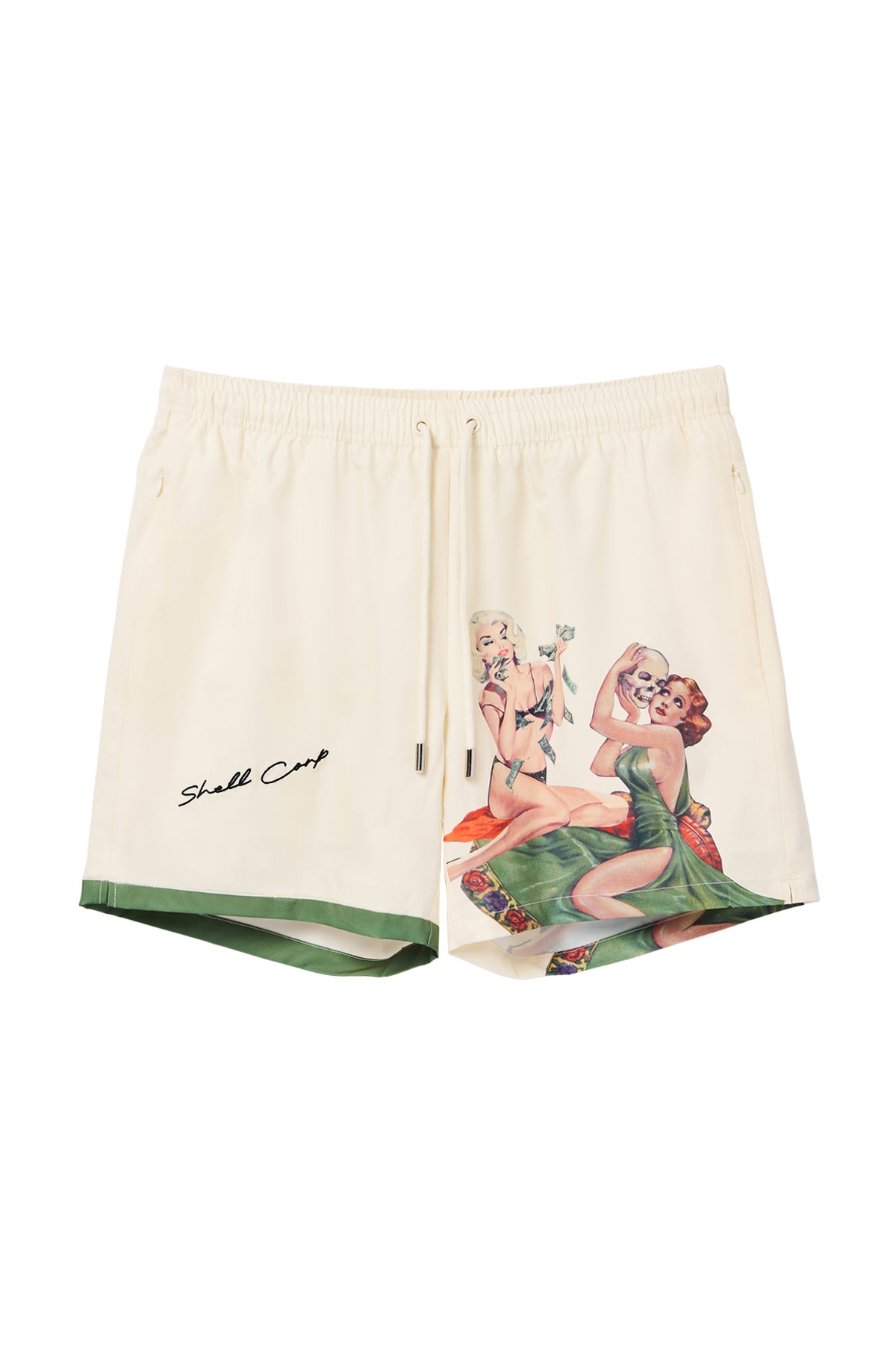 RFA GREEDY FOR YOU - BONE WHITE/GREEN SHORTS