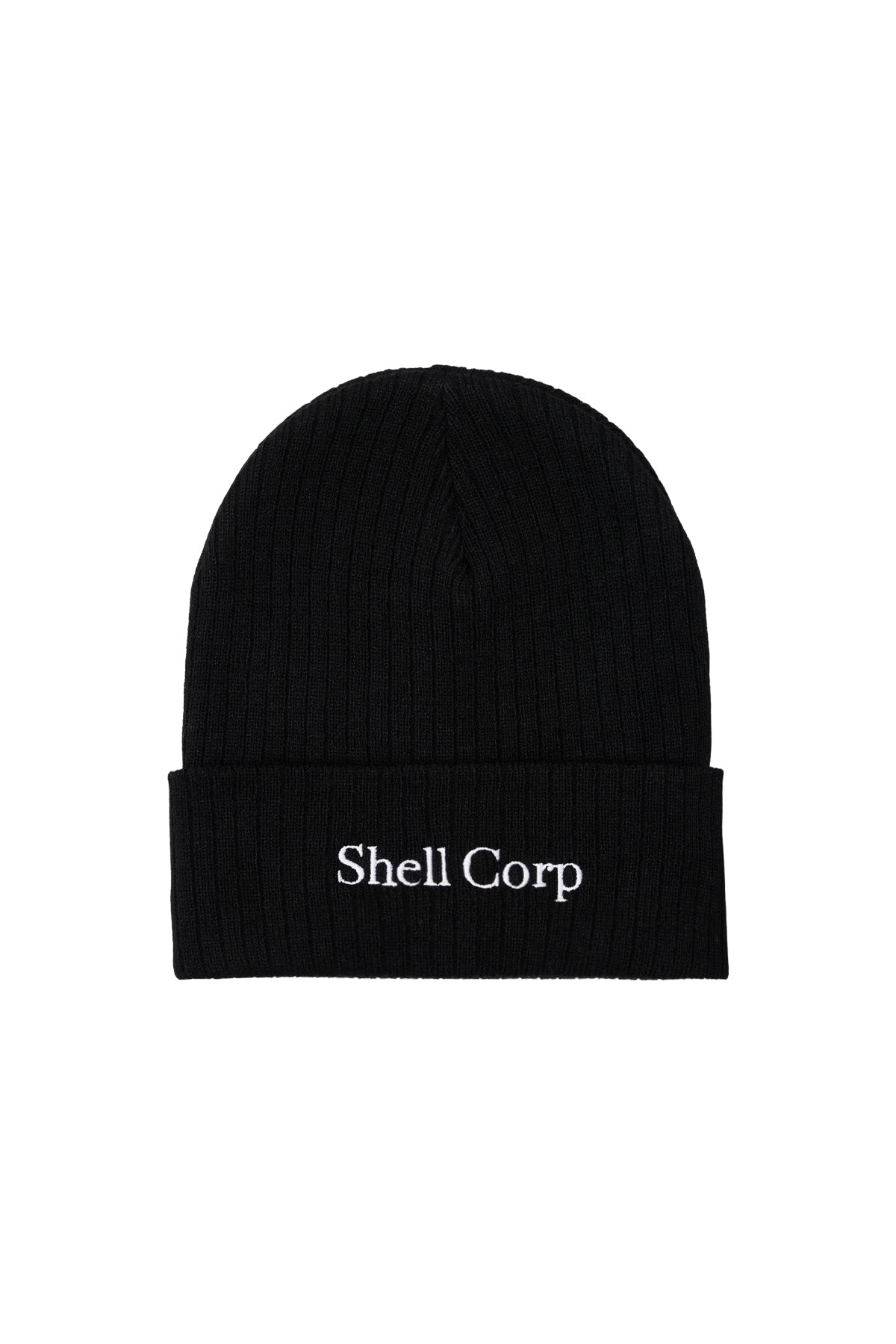 Shell Corp Logo Knit Beanie - Black