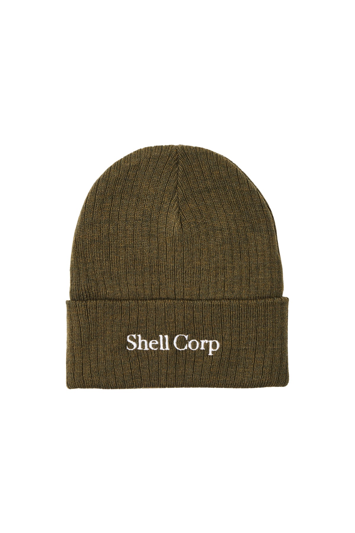 Shell Corp Logo Knit Beanie - Olive