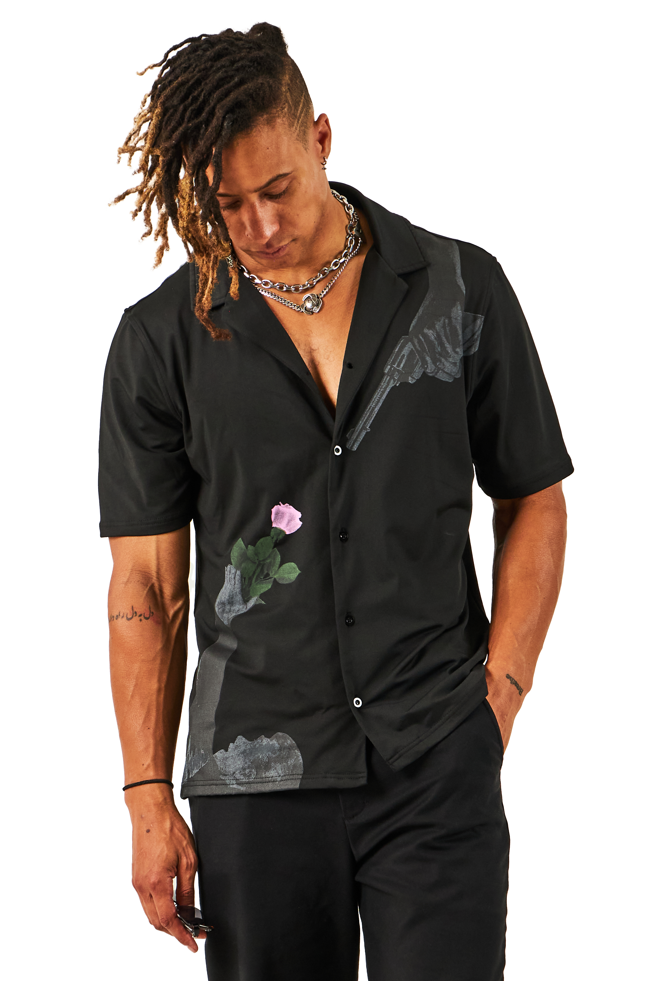 RFA DOWN BAD - BLACK BUTTON UP