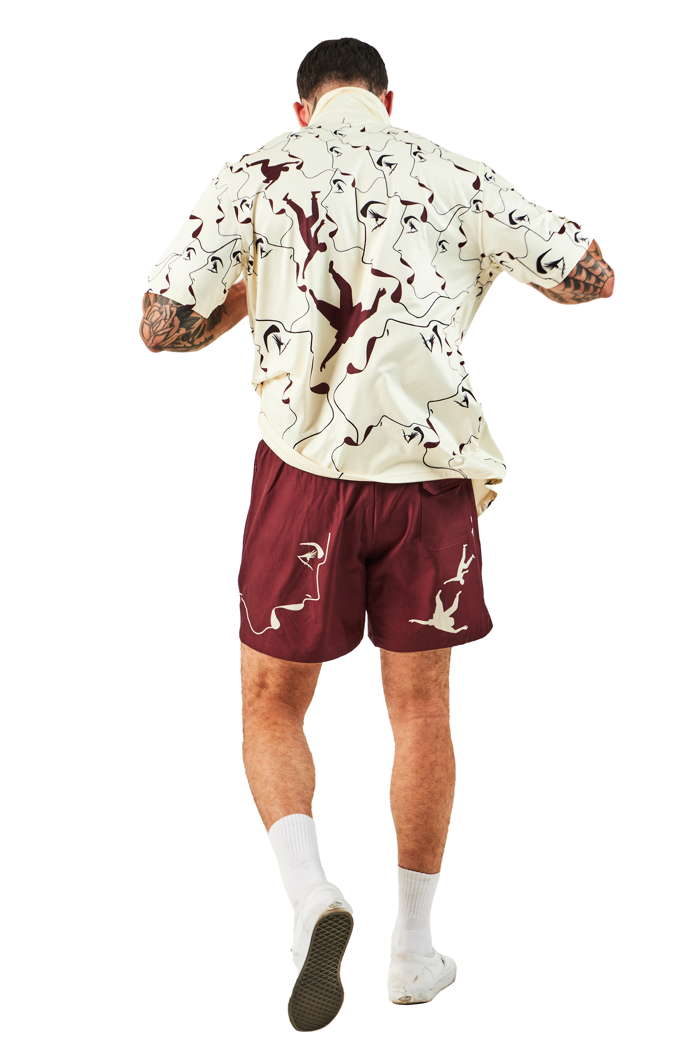 RFA MANEATER - BONE WHITE/OXBLOOD BUTTON UP