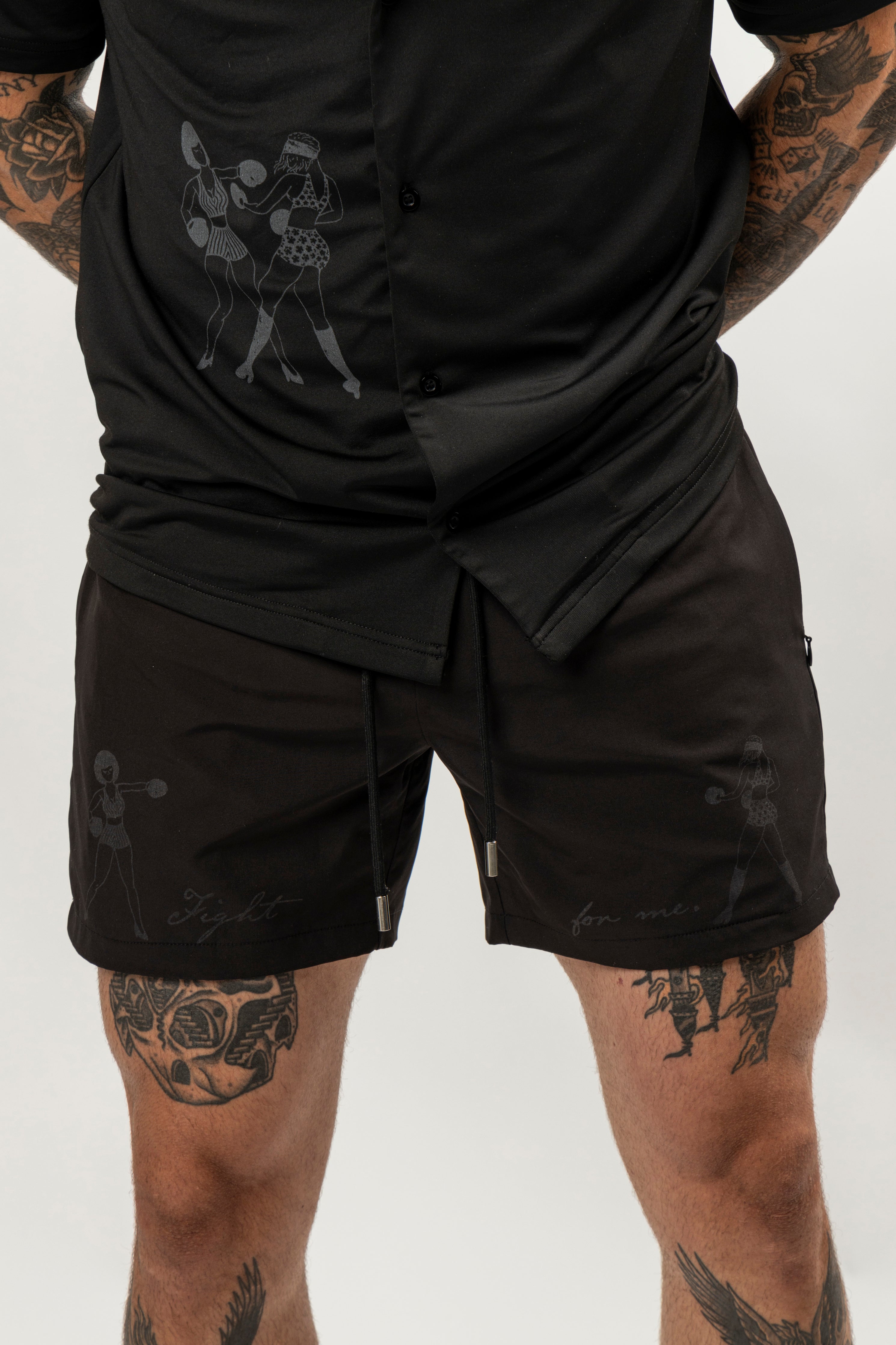 Ready-For-Anything Fight For Me Shorts - Black