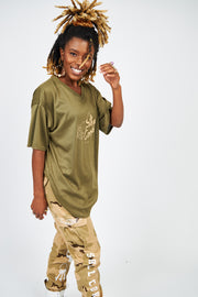 Don't Be Shy Jersey Tee - Olive Green