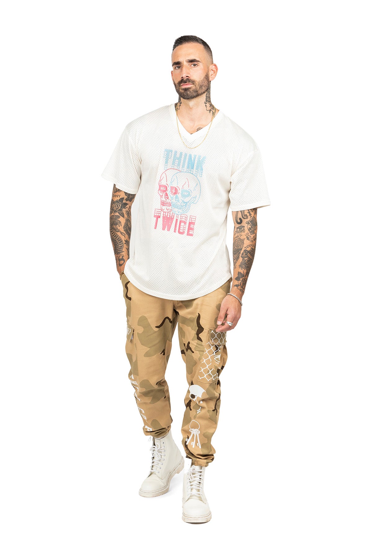 Think Twice Jersey Tee - Cream