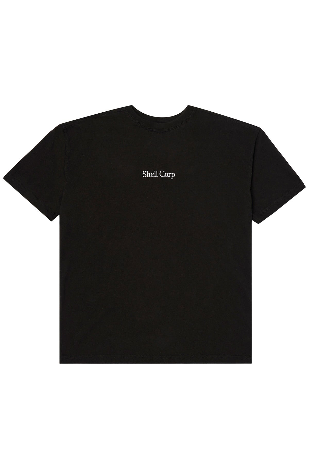 Shell Corp Embroidered Logo Tee - Black