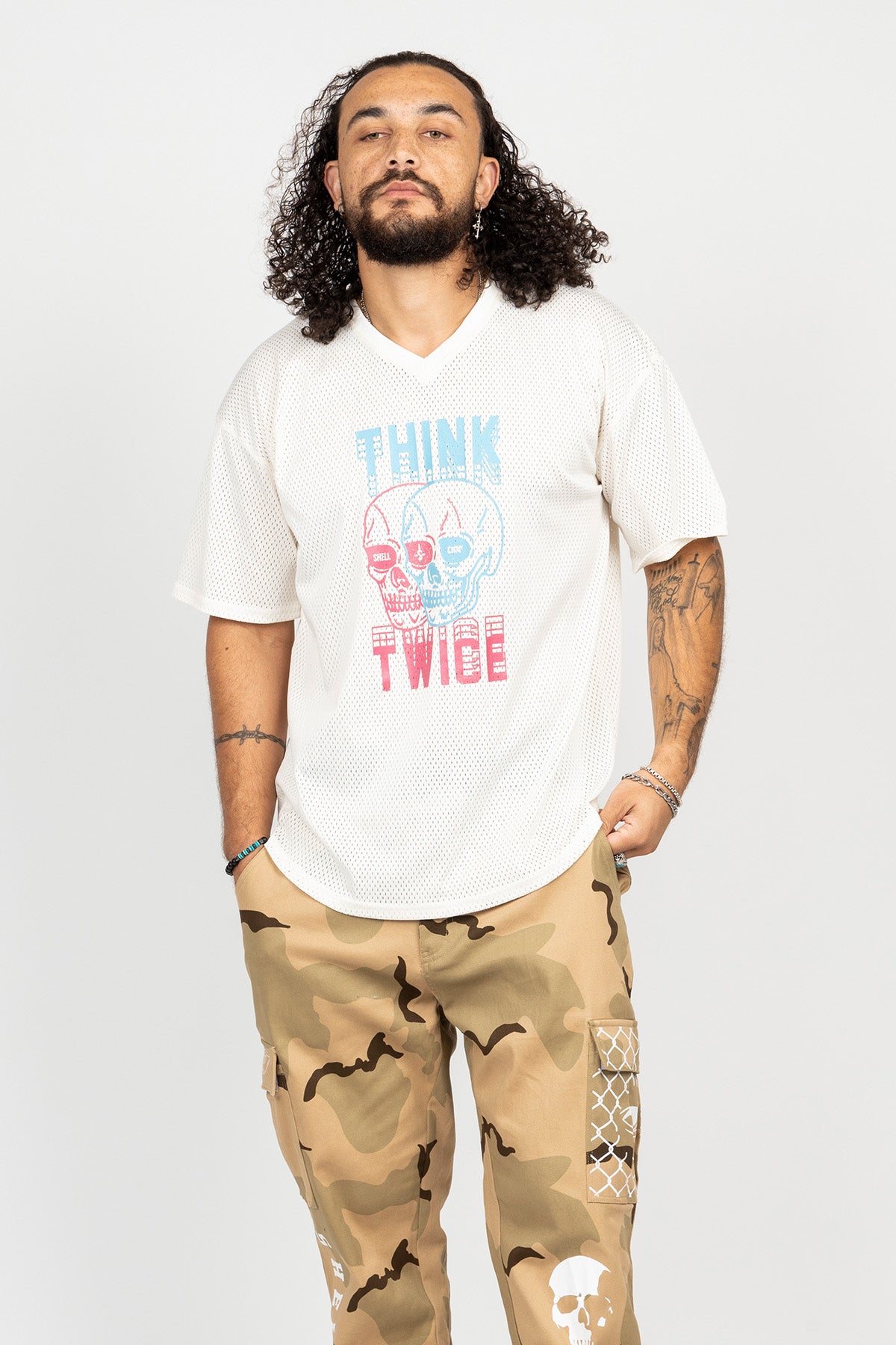 Think Twice Jersey Tee - Cream