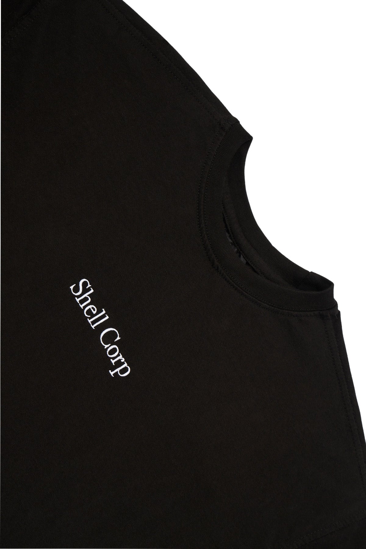 Shell Corp Embroidered Logo Tee - Black