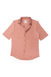 Ready-For-Anything Hidden Logo Button Up Shirt - Copper Rose