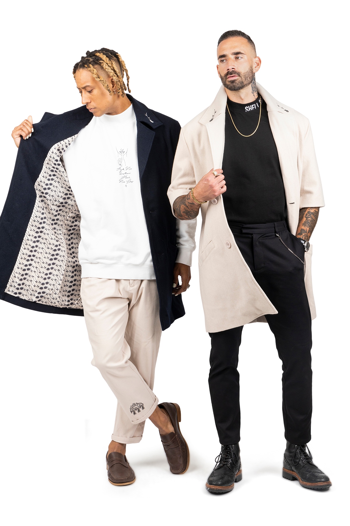 The Outlier Crop-Sleeve Coat - Beige