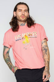 Shell Corp Tourist T-Shirt - Los Angeles - Pink