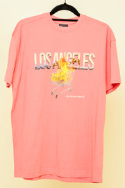 Shell Corp Tourist T-Shirt - Los Angeles - Pink