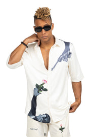 Ready-For-Anything Down Bad Button Up Shirt - Bone White