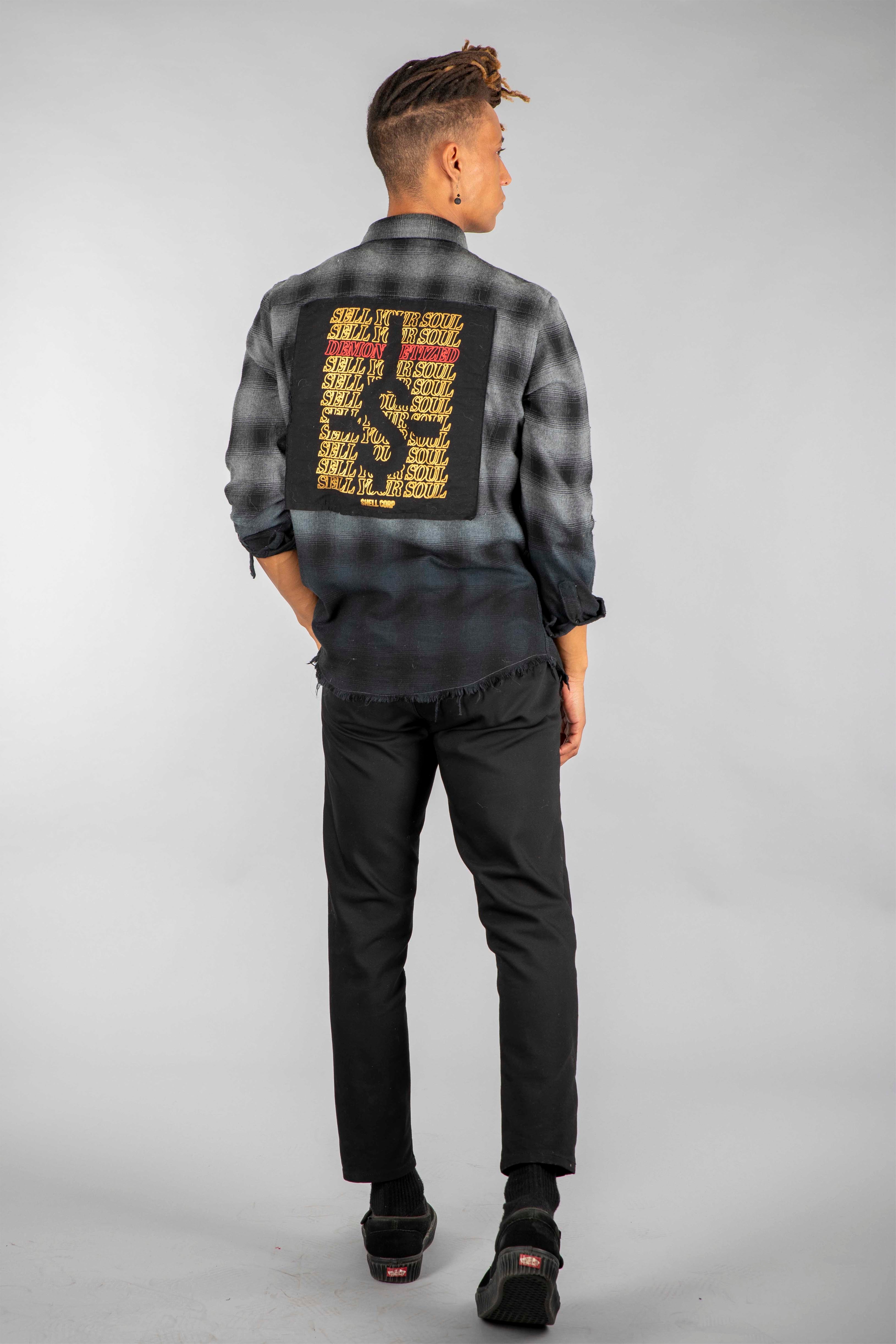 Shell Corp Sell Your Soul Flannel shirt - Black/Grey