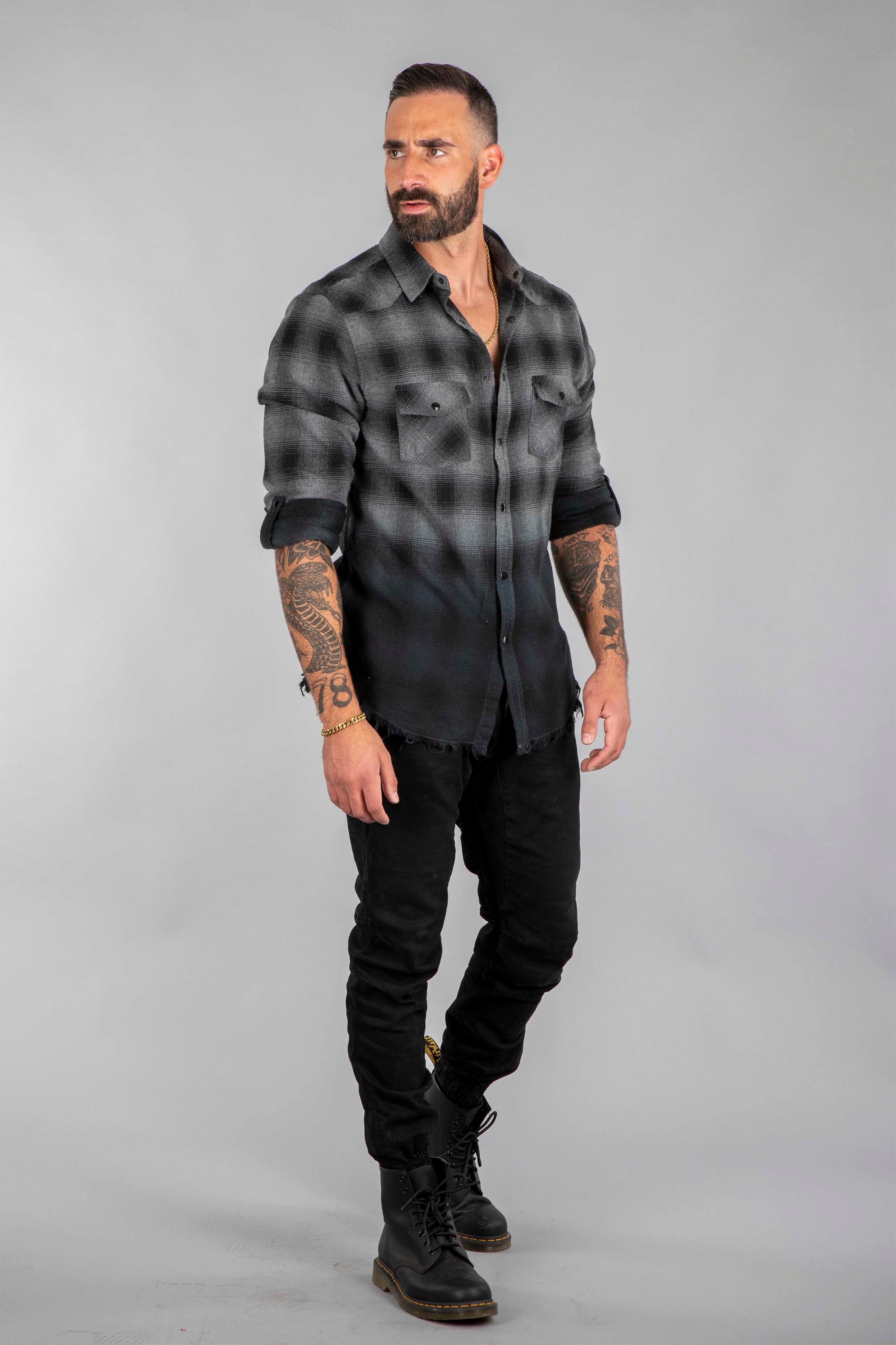 Shell Corp Sell Your Soul Flannel shirt - Black/Grey